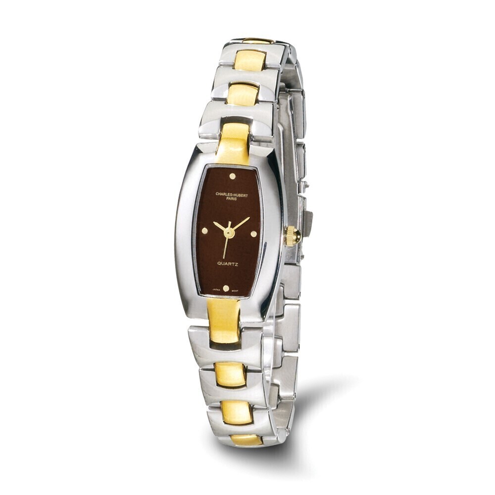 Kazi Luxury Ladies Charles Hubert IP-plated Stainless Steel Brown Dial 19x31mm